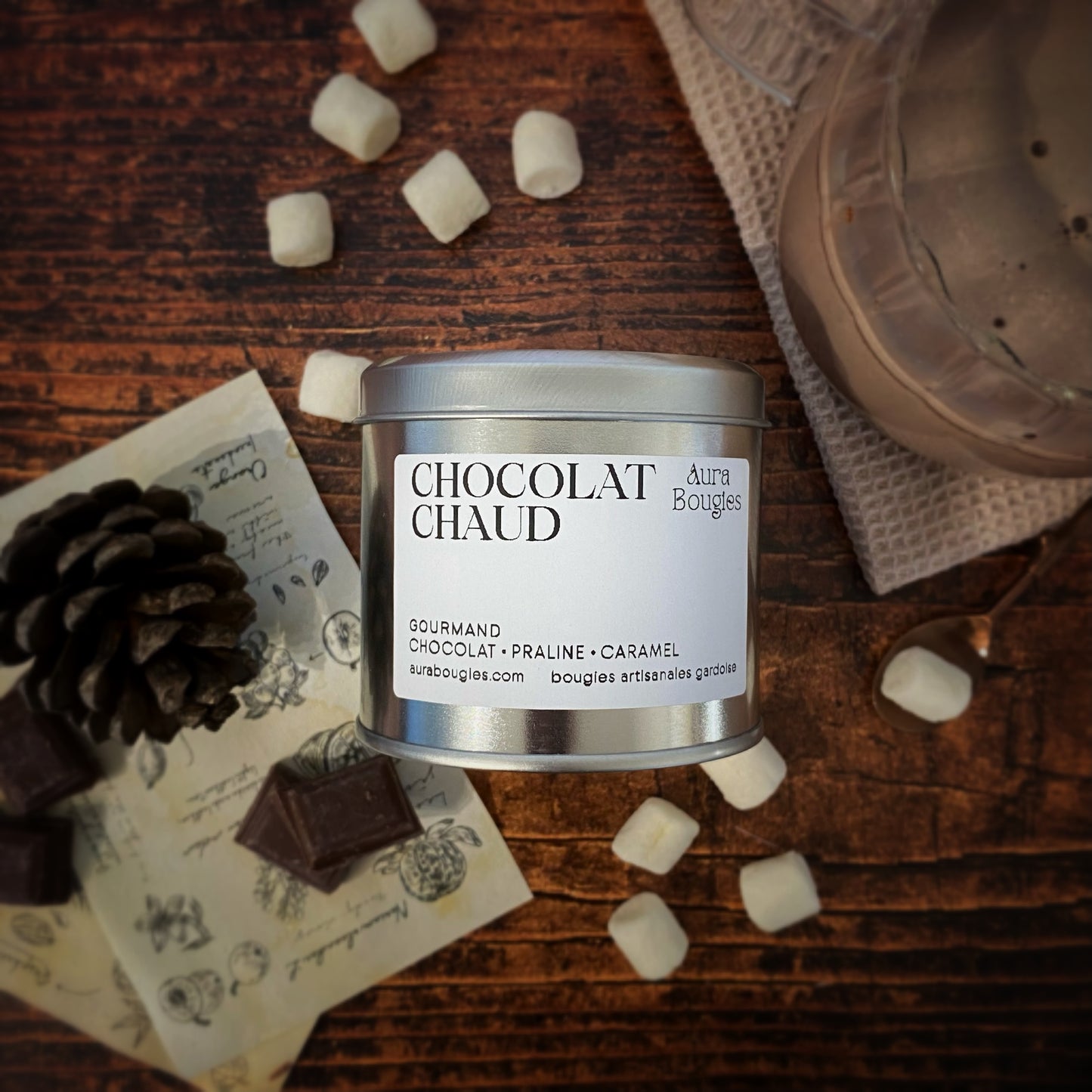 Bougie Parfum Chocolat Chaud - Gamme Gourmand