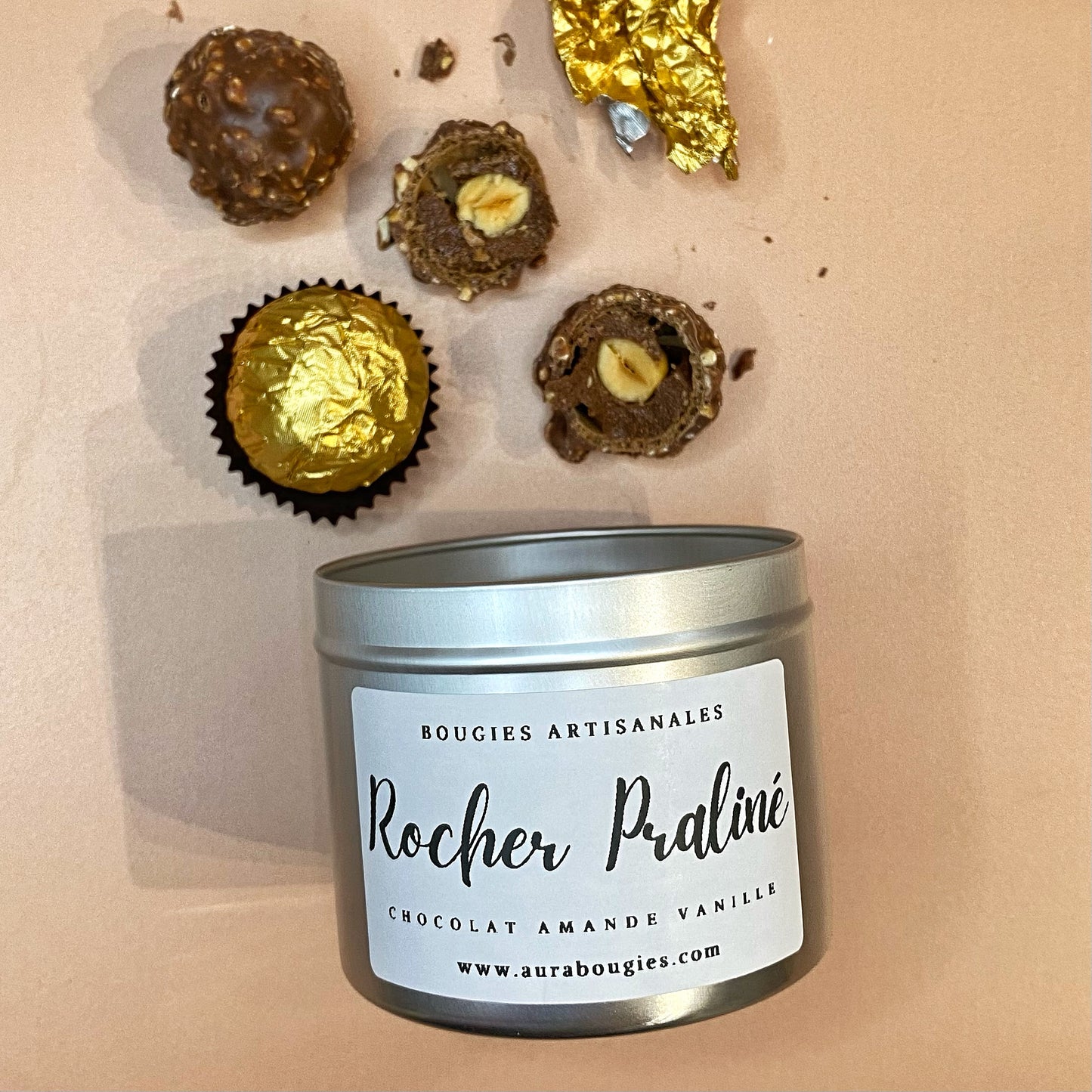 Bougie Parfum Rocher Praliné - Gamme GOURMAND