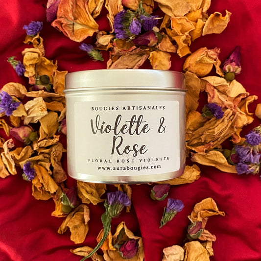 Bougie Parfum Violette & Rose - Gamme FLORAL